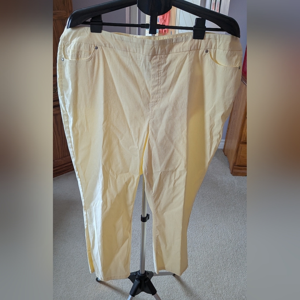 Mario Serrani Pull On Stretch Yellow Capris
